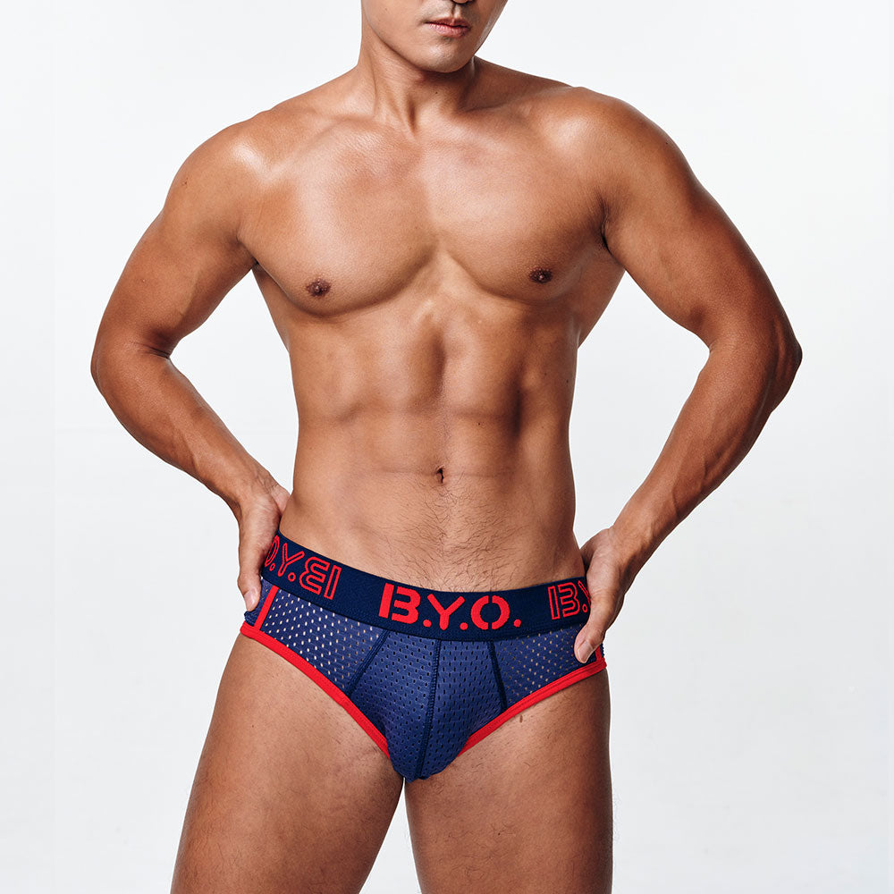 Mesh Breathable Briefs Dark Blue