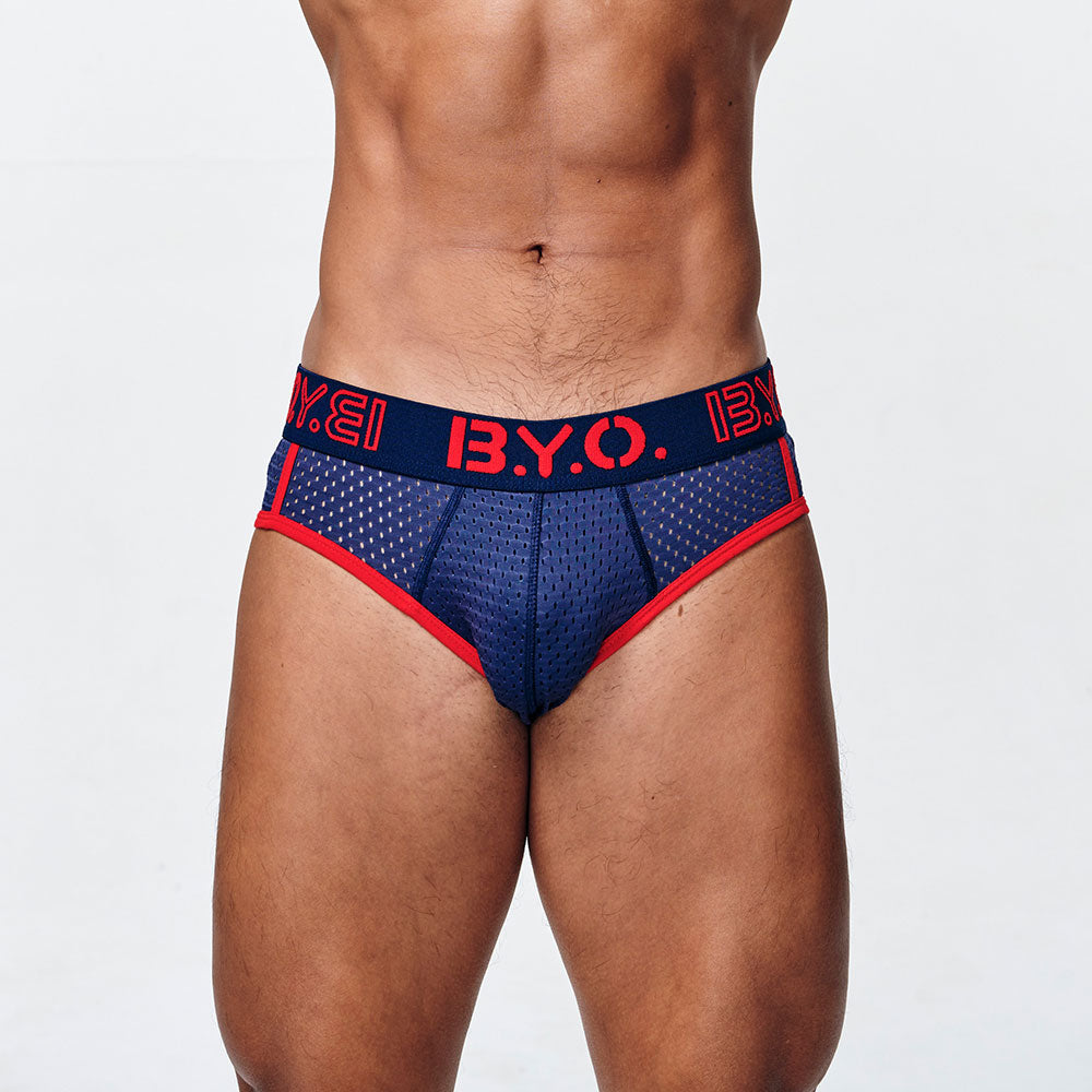 Mesh Breathable Briefs Dark Blue