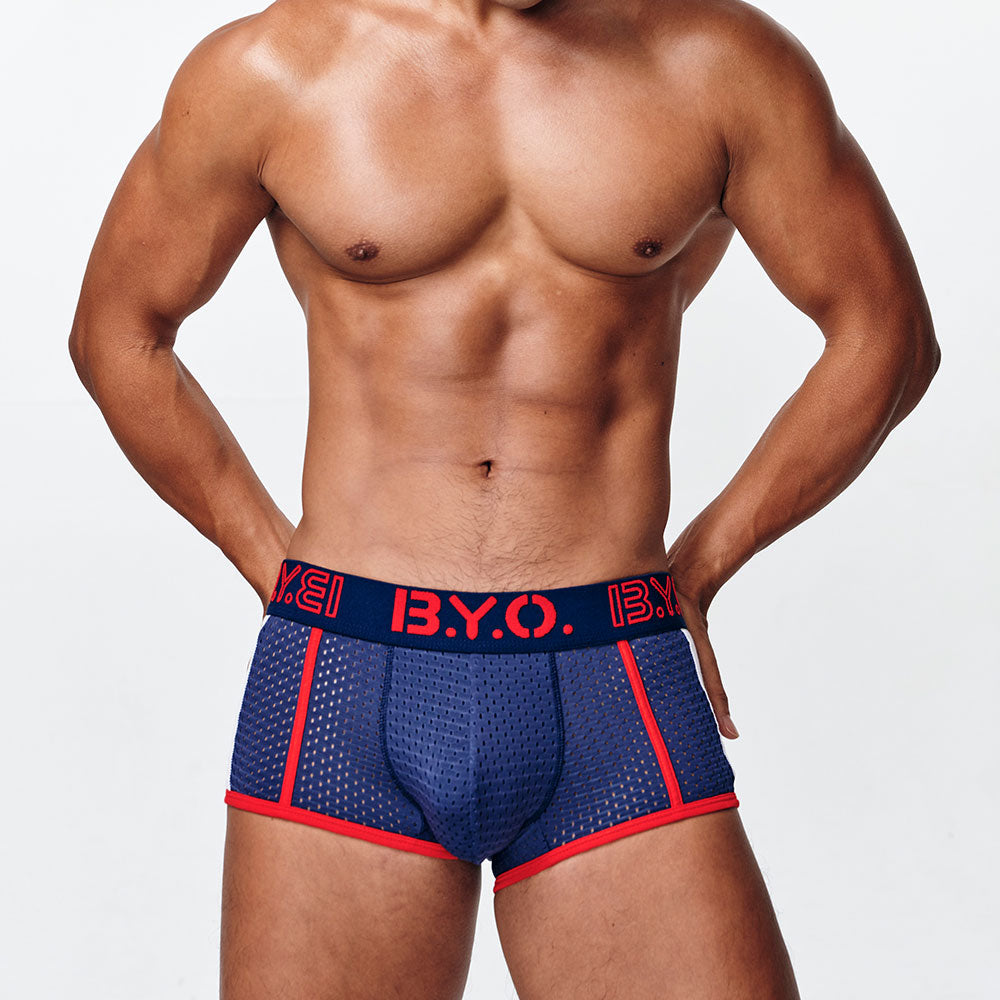 Mesh Breathable Boxer Briefs Dark Blue