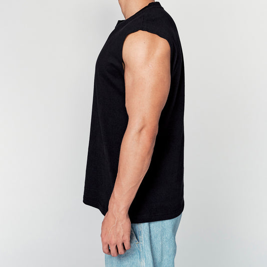 BYO Tank Top Heavy Cotton Vest (Charming Black)
