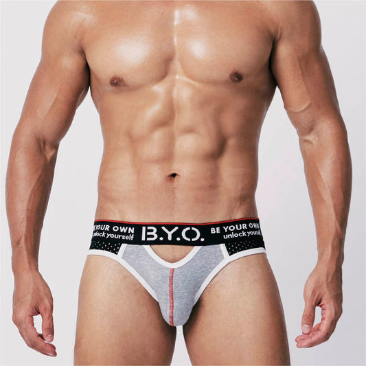 【斷碼】B.Y.O.BeYourOwn-洞洞三角內褲-網孔黑（S / XL)