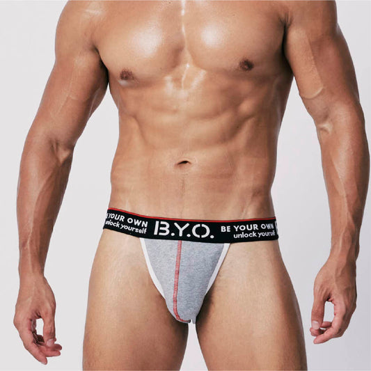B.Y.O.BeYourOwn-高衩三角內褲-網孔黑